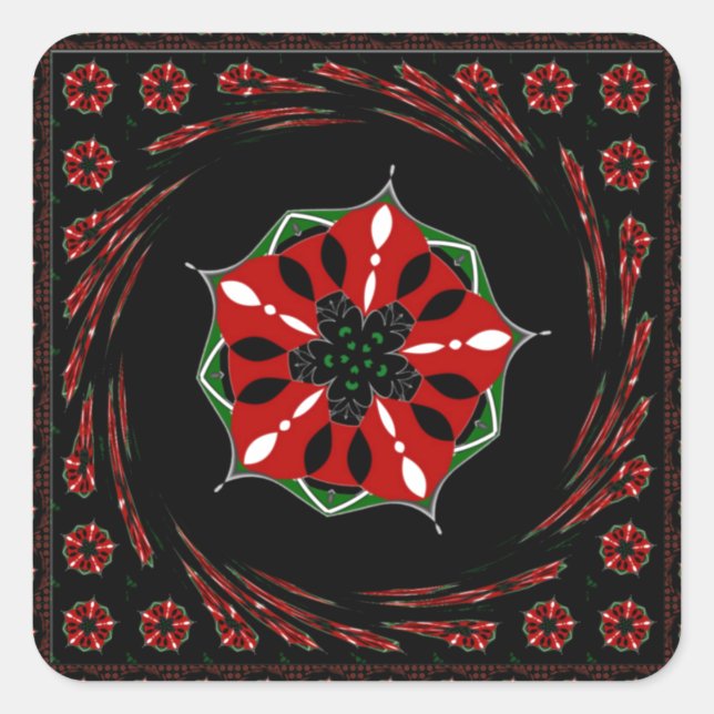 Pegatina Cuadrada Hermosos corazones blancos rosados de diseño de am (Anverso)