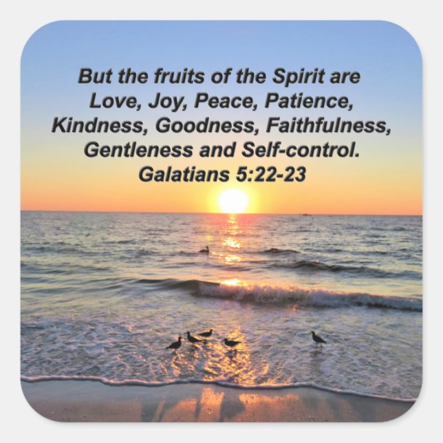 PEGATINA CUADRADA HERMOSOS GALATIANOS 5 SUNRISS (Anverso)