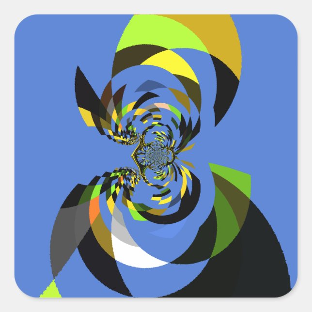 Pegatina Cuadrada Hermosos Ilustraciones coloridos de silueta femeni (Anverso)