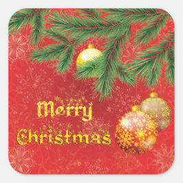 Pegatina Cuadrada Hermosos Navidades rojos inspirados