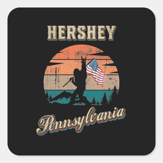 Pegatina Cuadrada Hershey Pennsylvania (Anverso)