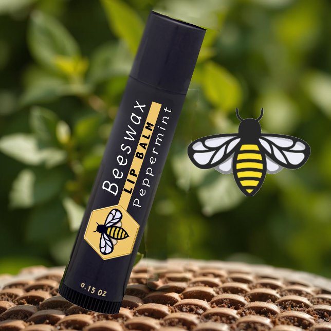 Pegatina Cuadrada HEXAGON Beeswax Peppermint LIP BALM con BEE (Subido por el creador)