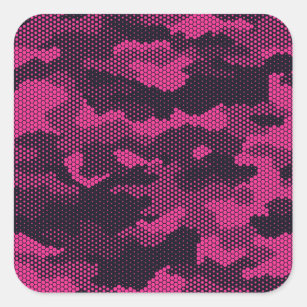 Pegatina Cuadrada Hexagonal de camuflaje, fondo de textura militar