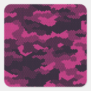 Pegatina Cuadrada Hexagonal de camuflaje, fondo de textura militar