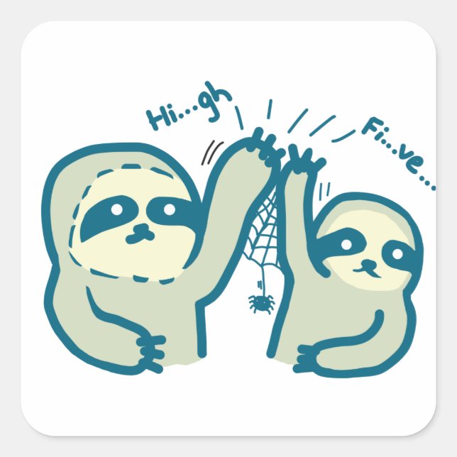 Pegatina Cuadrada Hi-5 Slothes (Anverso)