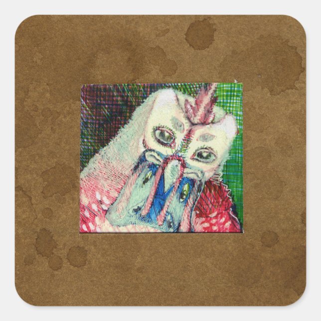 Pegatina Cuadrada Híbrido animal 3 (Anverso)