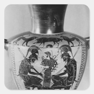 Pegatina Cuadrada Hídra attica negra figura negra