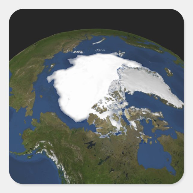 Pegatina Cuadrada Hielo marino ártico en 2005 (Anverso)