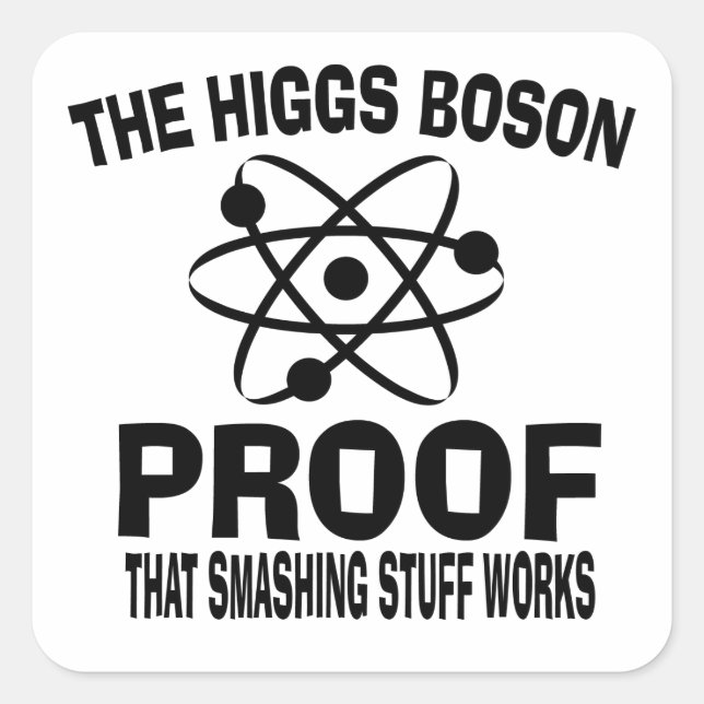 Pegatina Cuadrada Higgs Boson Funciona (Anverso)