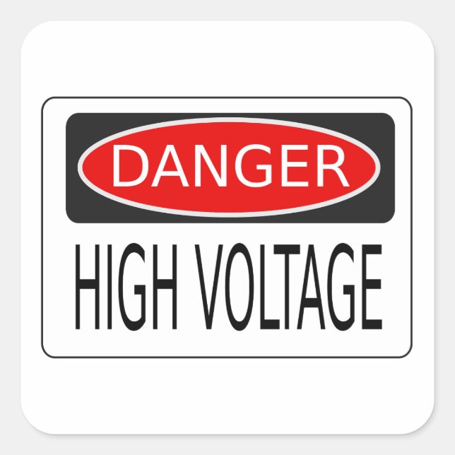 Pegatina Cuadrada High voltage danger (Anverso)