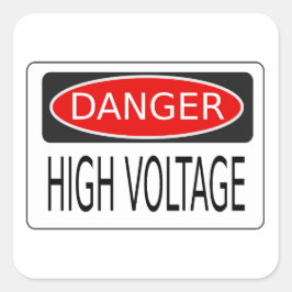 Pegatina Cuadrada High voltage danger