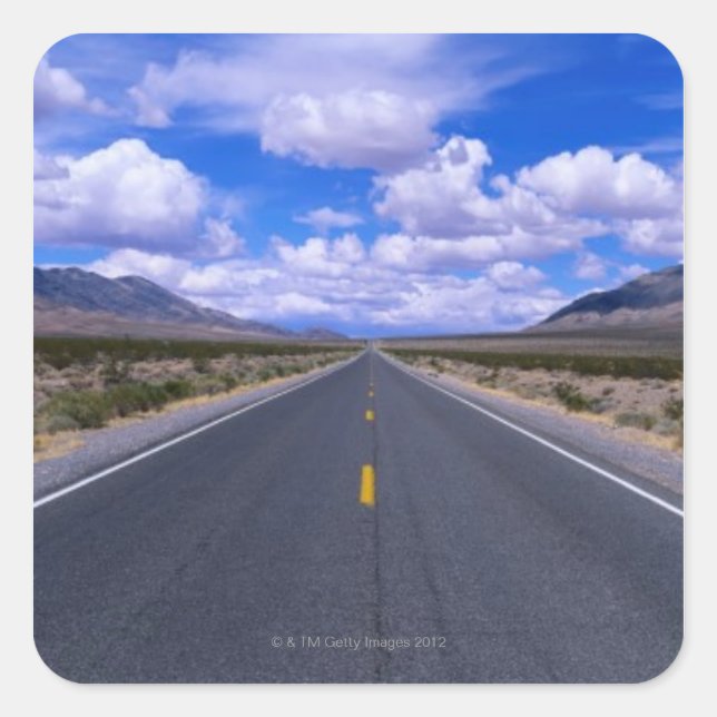 Pegatina Cuadrada Highway Through Death Valley, California (Anverso)
