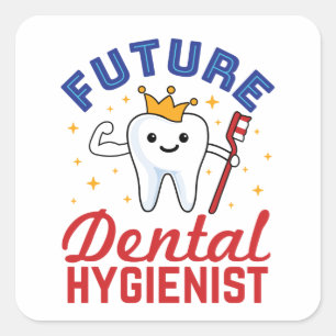Pegatina Cuadrada Higienista dental futuro RDH
