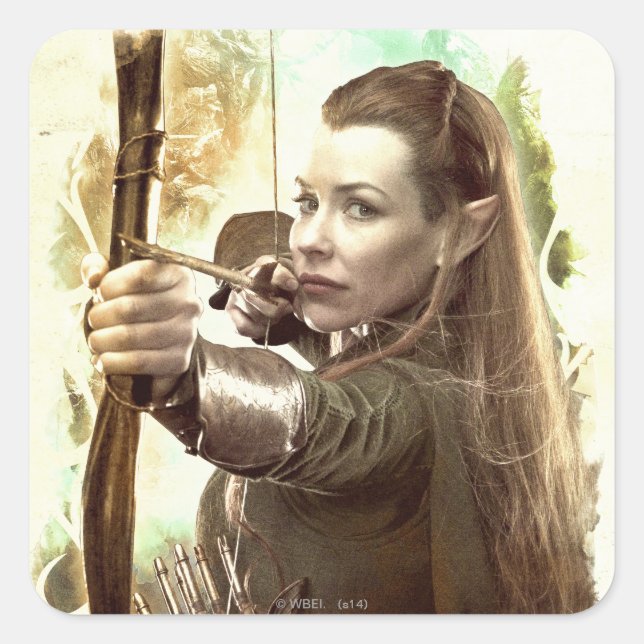 Pegatina Cuadrada Hija TAURIEL™ de Mirkwood (Anverso)