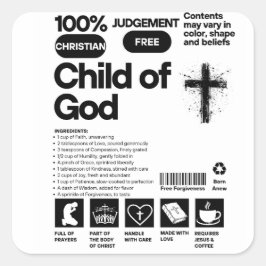 Pegatina Cuadrada Hijo de Dios