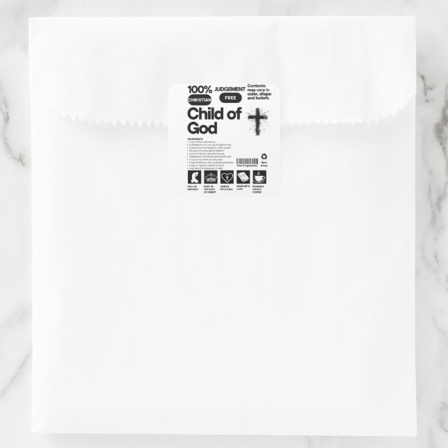 Pegatina Cuadrada Hijo de Dios (Bolso)