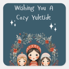 Pegatina Cuadrada Hijos y Navidades Hijos y madres