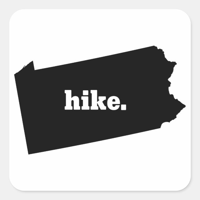 Pegatina Cuadrada Hike Pennsylvania (Anverso)