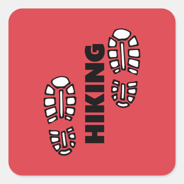 Pegatina Cuadrada Hiking Boots (Anverso)
