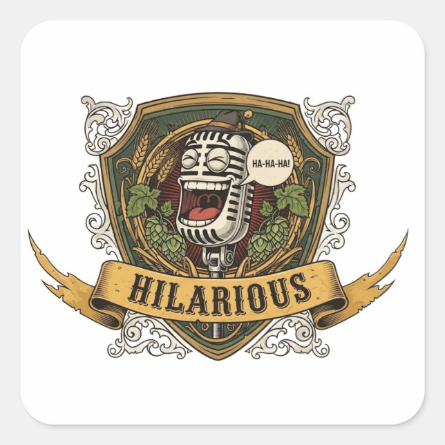 Pegatina Cuadrada Hilarious Comedy T-Shirt (Anverso)