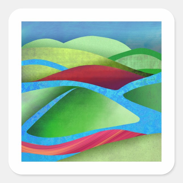 Pegatina Cuadrada Hills On Ice (Anverso)