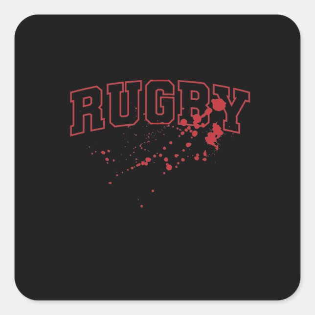 Pegatina Cuadrada Hinchas del deporte deportivo Rugby Blutspritzer (Anverso)