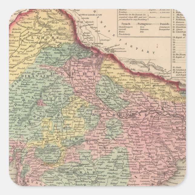 Pegatina Cuadrada Hindoostan 2 (Anverso)