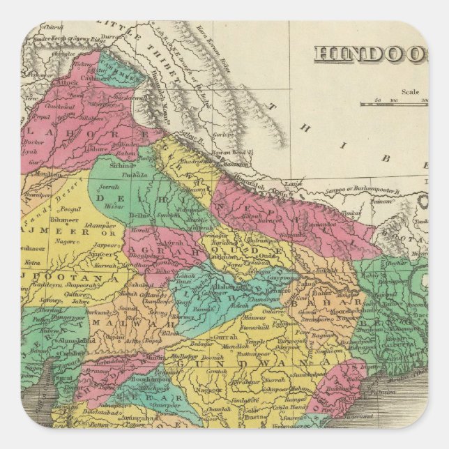 Pegatina Cuadrada Hindoostan 3 (Anverso)