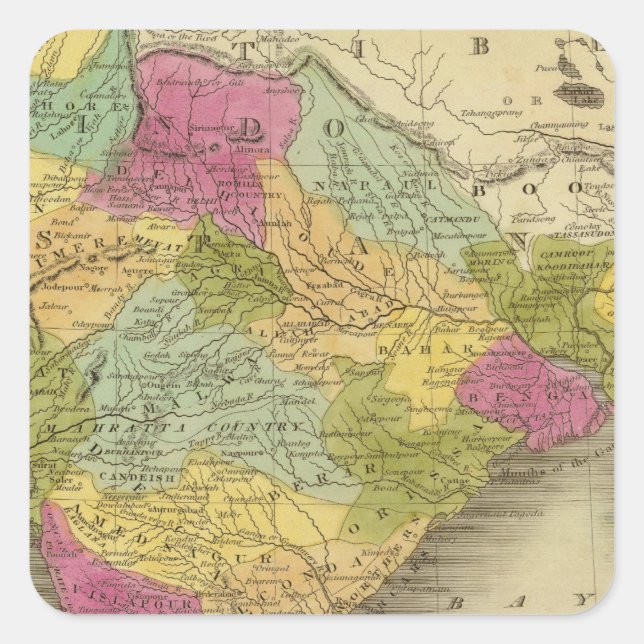 Pegatina Cuadrada Hindostan 3 (Anverso)