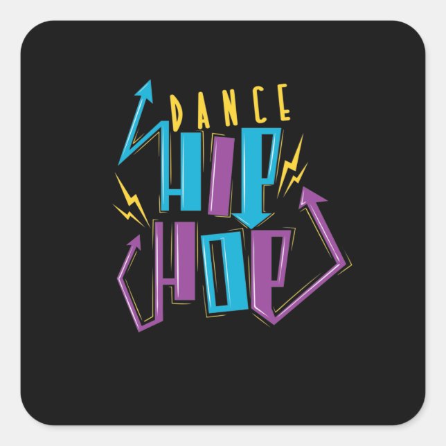 Pegatina Cuadrada Hip Hop Dance (Anverso)
