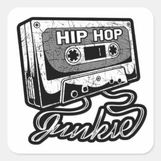 Pegatina Cuadrada Hip Hop Junkie Golden Era Rap