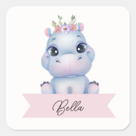 Pegatina Cuadrada Hipo chica personalizado
