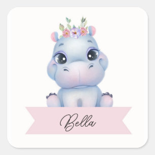 Pegatina Cuadrada Hipo chica personalizado