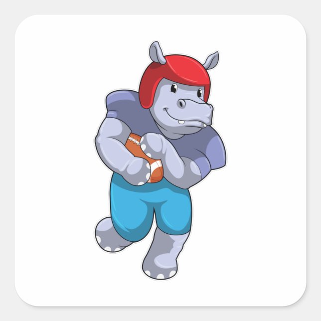 Pegatina Cuadrada Hipo en deportes de fútbol (Anverso)