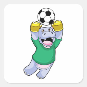 Pegatina Cuadrada Hippo en Soccer Sports