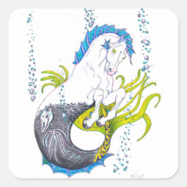 Pegatina Cuadrada Hippocampus (cráneo)