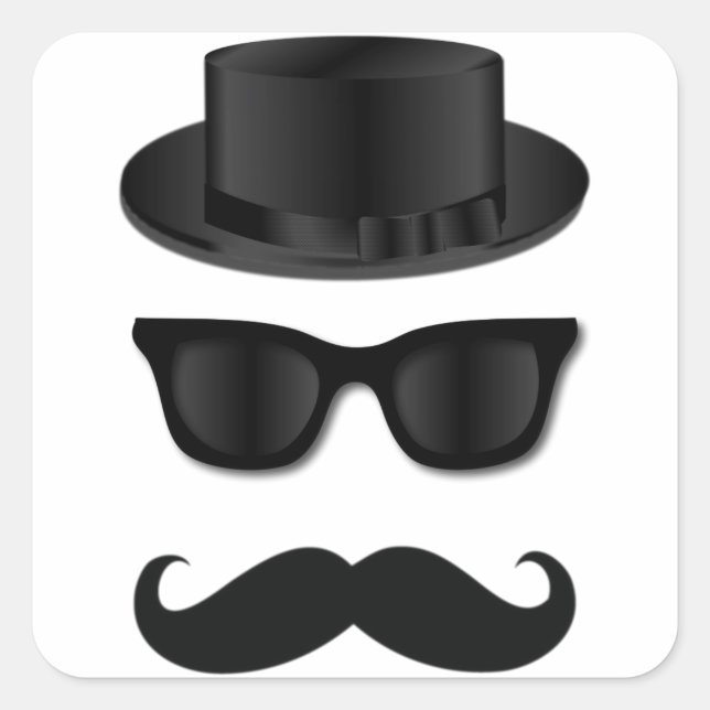 Pegatina Cuadrada Hipster (Anverso)