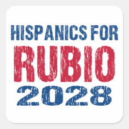 Pegatina Cuadrada Hispanics for Rubio 2028