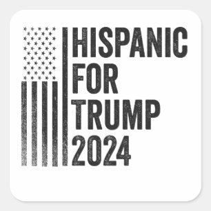 Pegatina Cuadrada Hispano Por La Bandera Patriótica Estadounidense D
