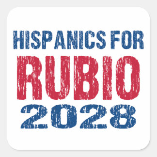 Pegatina Cuadrada Hispanos por Rubio 2028