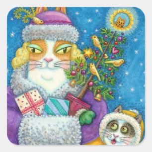 PEGATINA CUADRADA HISS N' FITZ CUBRE NAVIDADES COMPRANDO, ÁRBOL DE P