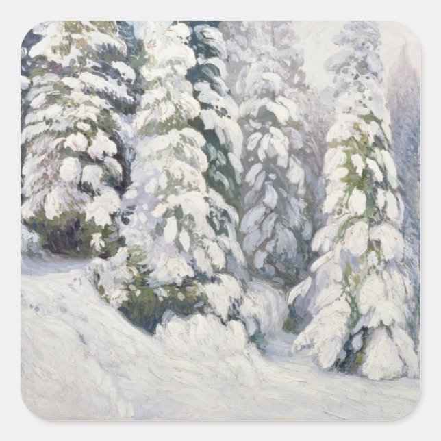 Pegatina Cuadrada Historia del invierno, 1913 (Anverso)