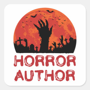 Pegatina Cuadrada Historias aterradoras de escritores novelistas ate
