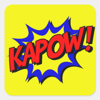 Pegatina Cuadrada Historieta vintage Kapow Onomatopoeia