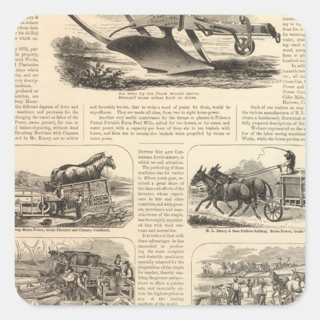 Pegatina Cuadrada HL Emory e Hijos (Anverso)