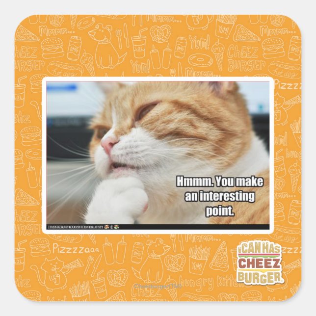 Pegatina Cuadrada Hmmm. (Anverso)