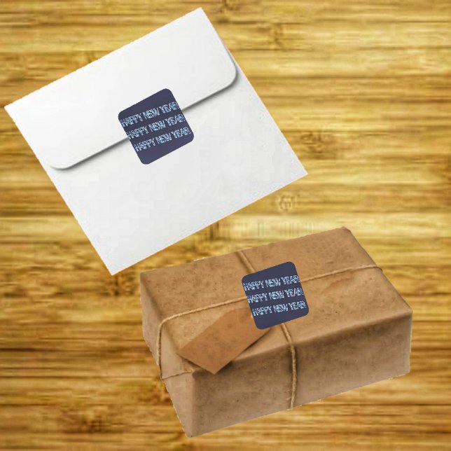 Pegatina Cuadrada HNY-Blue Diamond (Welcoming New Year stickers, with this design, HNY Blue Diamond Square Stickers.)