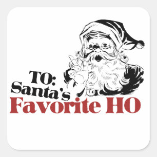 Pegatina Cuadrada HO favorito de XMAS Santas