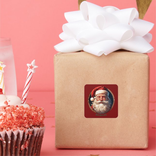 Pegatina Cuadrada Ho Ho Felicidad (Fiesta)