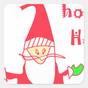 Pegatina Cuadrada Ho Ho Ho Ho Feliz Navidad desde Santa.png